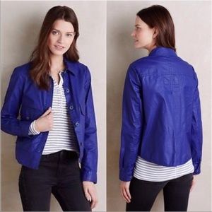 ANTHROPOLOGIE HEI HEI PURPLE COTTON COATED SWING JACKET SIZE SMALL EUC